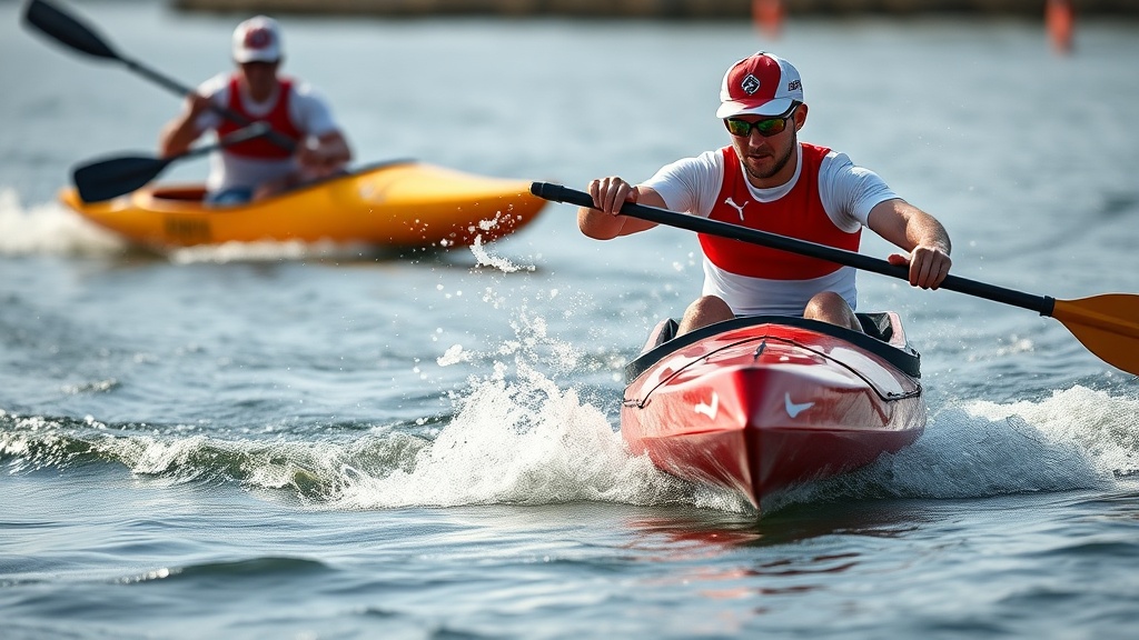 카약과 카누의 형태 및 구조적 차이를 보여주는 비교 이미지