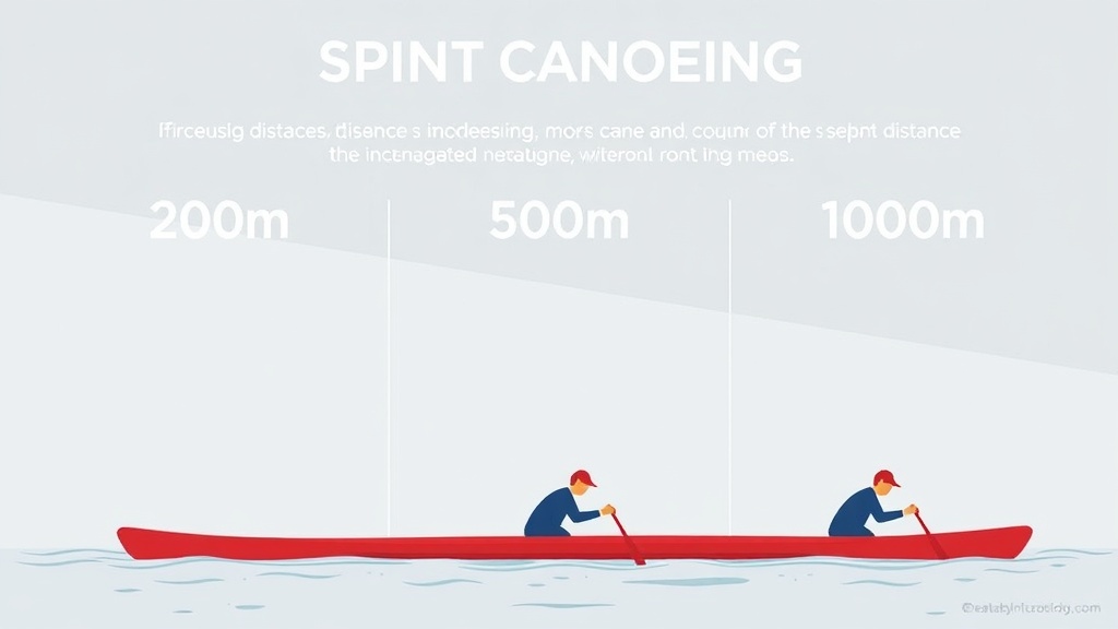 스프린트와 슬라롬 카누의 코스 길이와 구조를 비교한 다이어그램